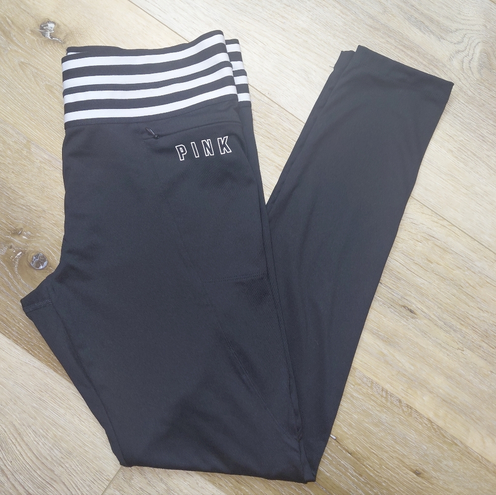 PINK Victoria's Secret Kids Leggings with Striped Hem Sz M|170/72A